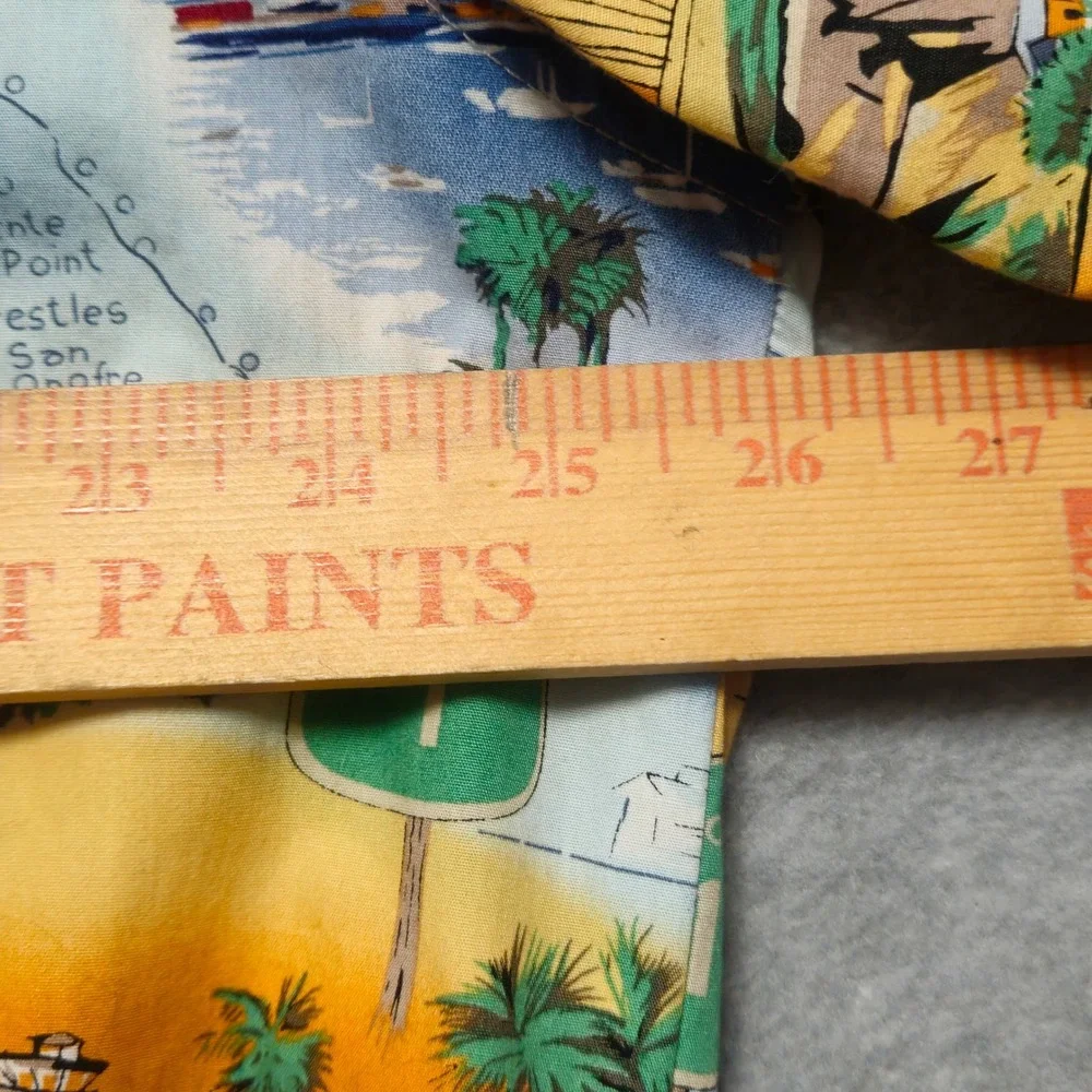 HIGH SEAS Trading Co‎ Mens Large Southern California Beach Print Hawaiian Shirt